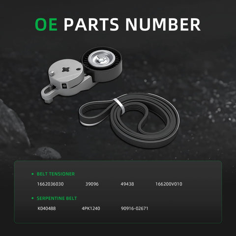 Serpentine Belt Tensioner Kit For Toyota Camry 2.5L L4 2010 2011 Includes Belt OE Replacement 1662036030 166200V010