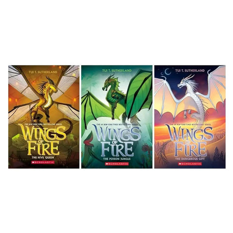 Covers from the Complete 18-Book Dragon Fantasy Collection By Tui T. Sutherland In Paperback featuring Wings of Fire series.