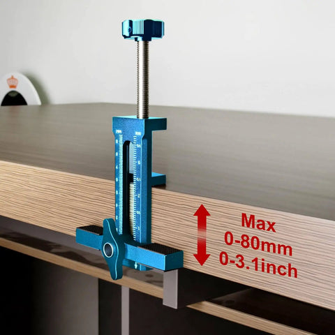 3 in 1 Cabinet Door Mounting Jig With Adjustable Clamp And Quick Hole Opener Aluminum Alloy Positioner, installed view