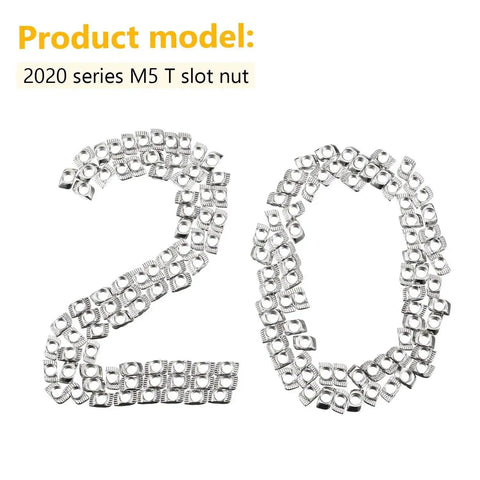 150 Pieces 2020 Series T Slot Nuts Hammer Head Fasteners Plated Carbon Steel Sliding M5 T Nuts For Aluminum Profiles