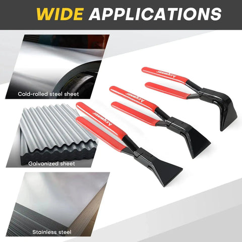 3 Piece Sheet Metal Bending Pliers Set For Roofers And Plumbers With Hand Seamers Includes Straight 45 Degree And 90 Degree Benders