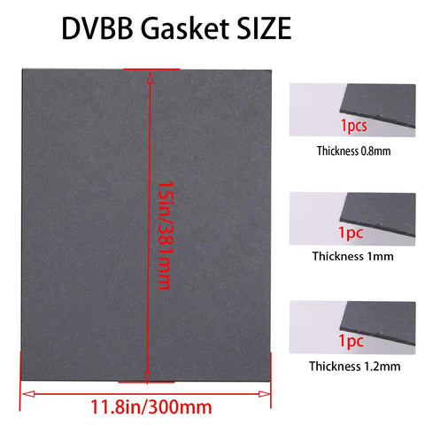 DVBB gasket sheet, 15 x 11.8 in, non-asbestos grey gasket material; thickness 0.8/1.0/1.2 mm; automotive sealing, 3-pack