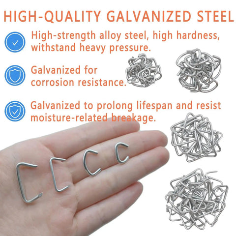 High-quality galvanized steel rings for Straight Hog Ring Pliers Kit with corrosion resistance and durability features.