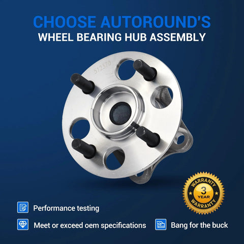 Rear Wheel Bearing And Hub Assembly 512370 For Toyota Yaris Prius C Scion IQ 4 Lug With ABS Direct Fit No Fuss Install