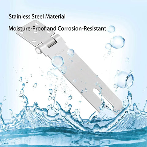 2 Pack 5 Inch 304 Stainless Steel Hasps Latch Set shown with water droplets showcasing moisture resistance.