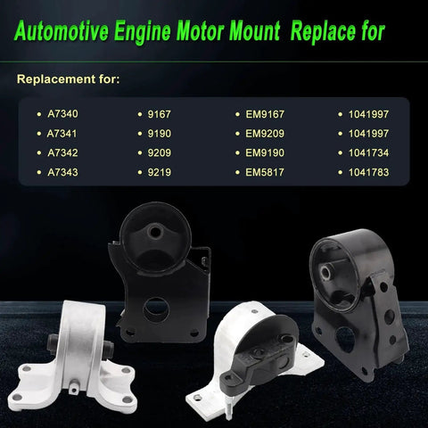 Engine Motor Mount Kit For 2002 2003 2004 2005 2006 Nissan Altima 2.5L Replacement A7340 A7341 A7342 A7343 Set Of 4 displayed