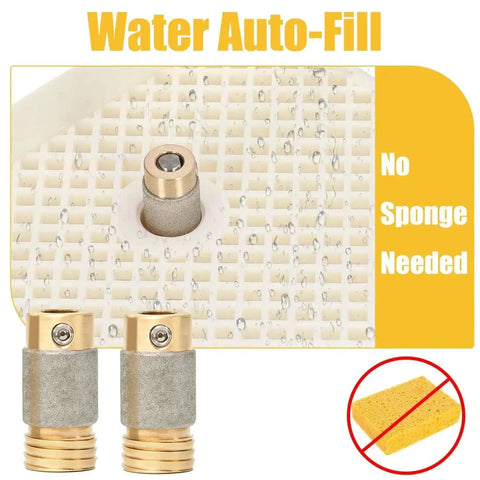 2 Pcs 5/8 Inch Diamond Drill Bit Head For Stained Glass Grinder Brass Core Glass Grinding Tool Supplies With Chromium Plated Hardened Surface shown on grid mat, no sponge needed.