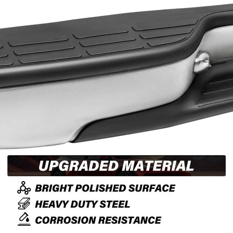 Chrome Rear Step Bumper Assembly Silverado and Sierra 1999 To 2007 Classic close-up showing polished surface and corrosion resistance features