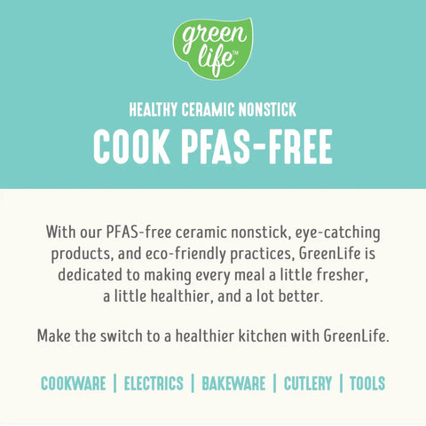 GreenLife ad promoting PFAS-free ceramic nonstick cookware, highlighting healthy cooking with eco-friendly kitchen products.