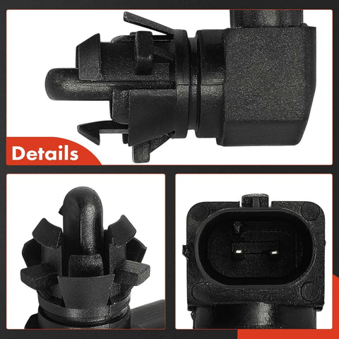 A-Premium ambient air temperature sensor for Chevy, GMC, Cadillac and Buick; black plastic sensor with two-pin connector