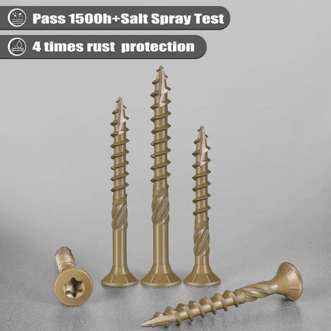 90Pcs Deck Screws Kit For Outdoor Projects Tough As Nails Heavy Duty Exterior Wood Screws Assortment In Bronze Sizes Eight And Ten