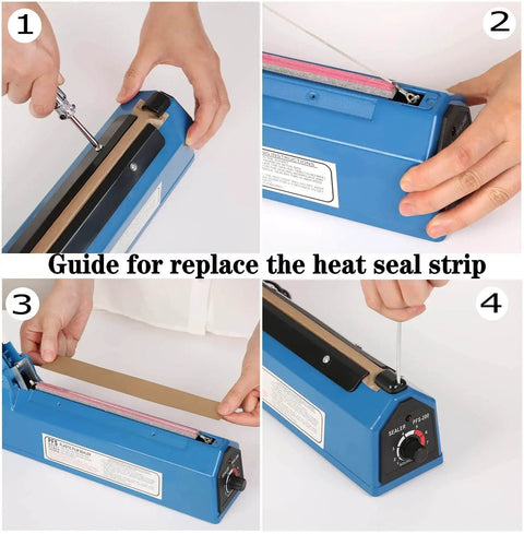 Step-by-step guide to replacing element on 16 Inch Impulse Heat Sealer For Plastic Bags Manual Bags Sealer Machine