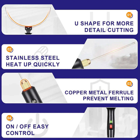 3 In 1 Foam Cutter For DIY Projects For Buffs With 18W Hot Knife And 100 240V Power Adapter Styrofoam Engraving Tool features