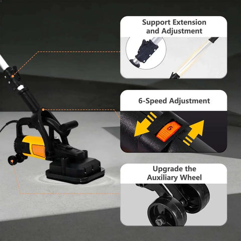 Beast Concrete Floor Grinder 4 Head 3800W With Extendable Rod for Polishing Concrete and Marble Floors 230V, shown with features