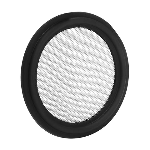 Sanitary tri-clamp gasket 1.5 in EPDM with stainless bonded 60-mesh screen, front view