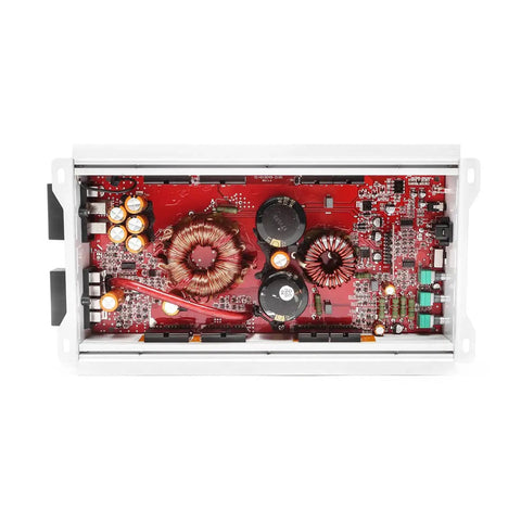 Internal view of 800 Watt Monoblock Class D Marine Subwoofer Amplifier with waterproof coating and rust proof case, circuit board details