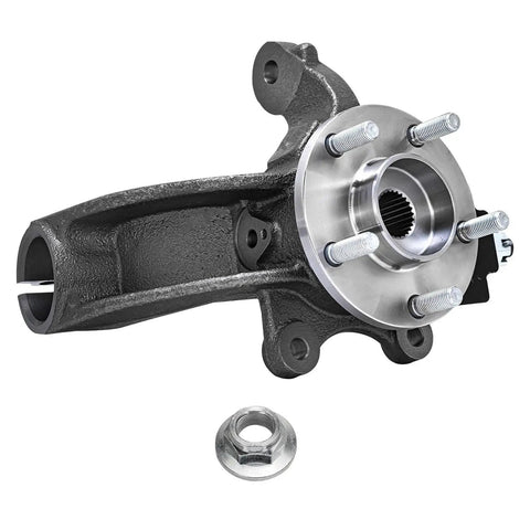 Front Left Steering Knuckle With Wheel Bearing Hub Assembly for 2010 2013 Ford Transit Connect Driver Side Replacement, OEM Grade, Heavy Duty
