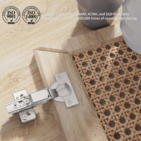 60 Pack Frameless Half Overlay Soft Close Concealed Cabinet Hinges Satin Nickel Clip On Self Closing 105 Degree Open Angle