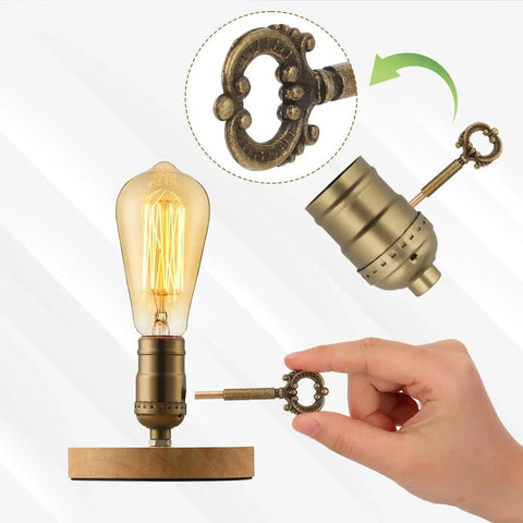 4 Pack Antique Brass Lamp Knob Switch Replacement Set With Half Inch Extensions For Floor And Table Lamps, Vintage Metal Socket Keys