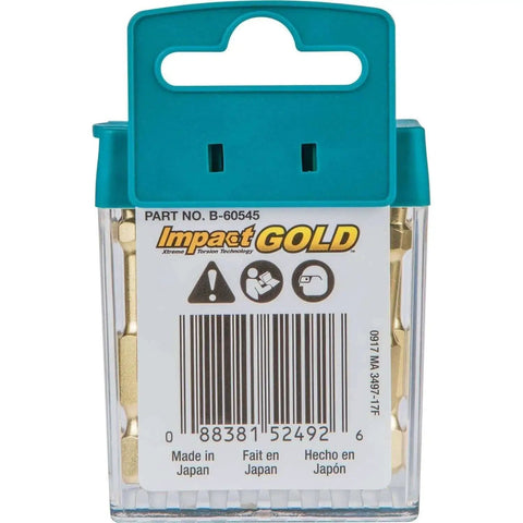 Impact Gold T25 Torx 2 Inch Power Bit For High Torque Drivers With Precision Fit Tip To Prevent Cam Out And Max Durability Makita B60545 15 Pack For Pro Builders And Weekend Diyers in packaging