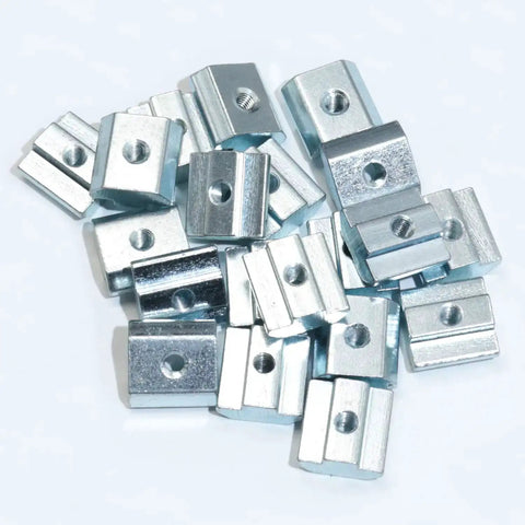 M4 Slide In T Nut Tee Sliding Nut For Aluminum Extrusion 2020 Series 6mm Slot 50 Pcs Zinc Plated Carbon Steel
