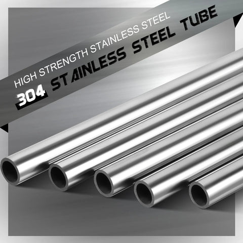 Industrial 304 Stainless Steel Tube 3 By 8 Inch OD Weldable Round Pipe 12 Inch Length 0.04 Inch Wall Thickness Pack Of 10 Straight Tubing