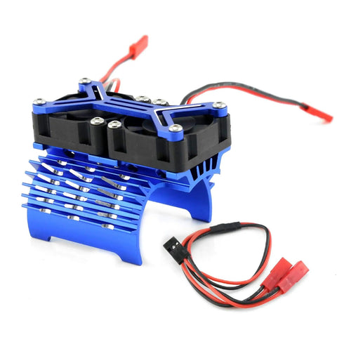 Beefy Dual 15000 RPM RC Brushless Motor Cooling Fan with 42mm Aluminum Heatsink for 4274 4068 4268 Motors, side view