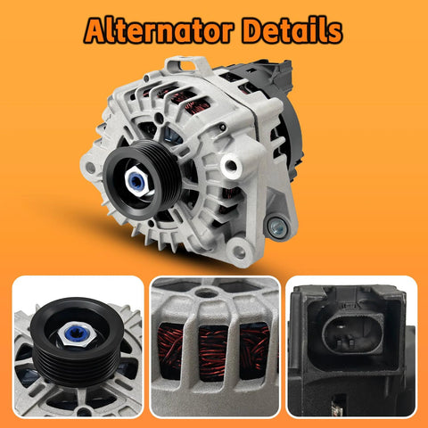 Beefed-Up Alternator 180 Amp 13.5V High Output CW Rotation Replacement For Hyundai Palisade and Kia Telluride close view