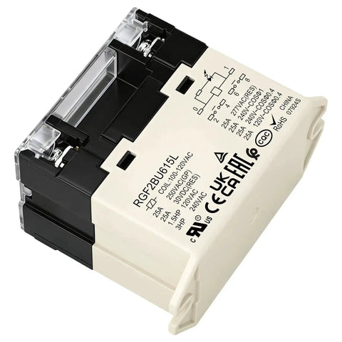 Beefy General Purpose DPST Relay With 6 Pin Normally Open Contacts, 25A Rating, LED Indicator Light, Protective Cover, UL CE TÜV RoHS Certified
