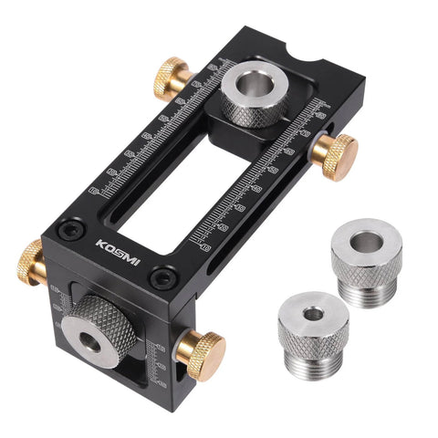 2 In 1 Drill Guide And Dowel Jig For Woodworking Aluminum 6061 Pocket Hole Jig with self aligning pin and metal body