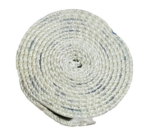 Self-adhesive flat gasket roll, 3/4 in x 7 ft, white fiberglass for pellet stoves.