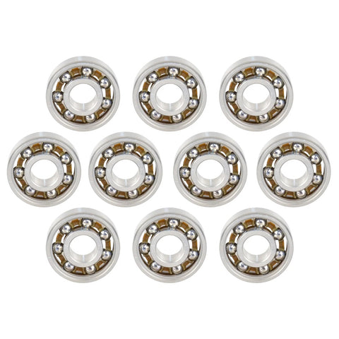 12 pcs 608 open deep groove ball bearings with nylon cage, 8x22x7mm, C3 clearance