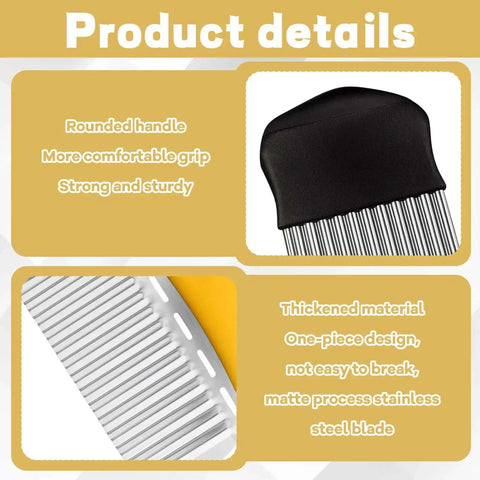 Two Pack Crinkle Cutter Set For Veggies And Waffle Fries, Sharp Stainless Steel Slicers with ergonomic rounded handles