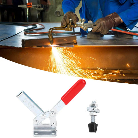 Beefy 182kg Toggle Clamps Two Pack Anti Rust Alloy Steel Horizontal Hold Downs for welding with quick release feature