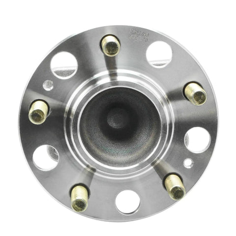 Front view of Beefy Two Piece Rear Wheel Bearing Hub Assembly Kit With ABS For Hyundai Sonata 2015 To 2019, Tucson 2016 To 2021