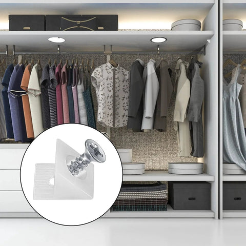 120 Pcs Drawer Wedges With Stainless Steel Screws Kit For Furniture Sagging Drawers in wardrobe installation view