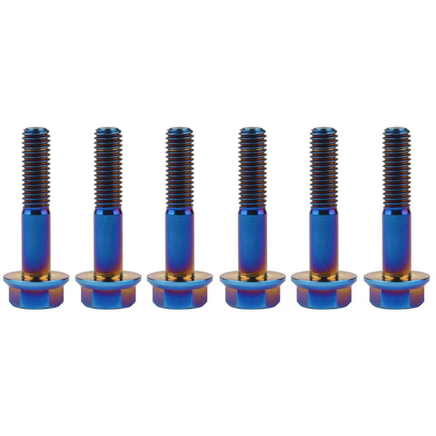 Titanium Hex Flange Bolts M6 And M8 Pack Of 6 With Burn Blue Finish In 10 15 20 25 30 35 40 45 50 55mm Length Options