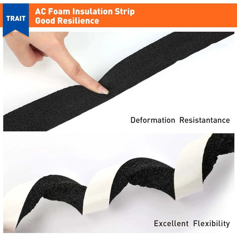 Ultimate Must Have Weather Stripping Door Seal One Inch Wide One Inch Thick Foam Tape showing flexibility and adhesive back