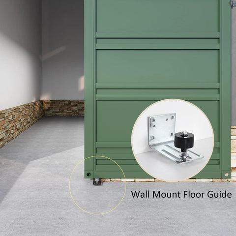 Heavy Duty Galvanized Steel Exterior Sliding Barn Door Roller Kit For Outdoor Use, wall mount floor guide focus