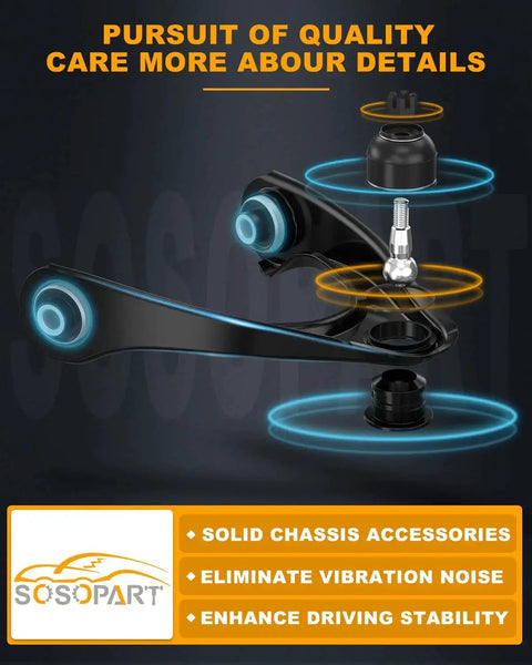 SOSOPART 6pc Front Suspension Kit for Lexus/Toyota cars; includes lower control arms and ball joints