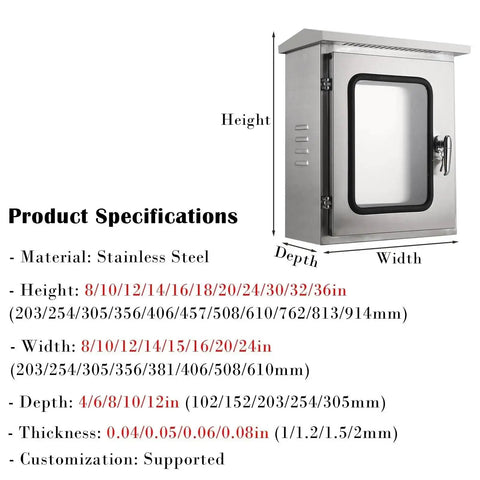 Outdoor Stainless Steel Weatherproof Electrical Control Box Enclosure For Wall Mount Industrial Grade Electric Control Panel