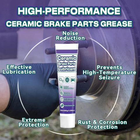 Premium Ceramic Brake Grease With Brush For Calipers Pins And Pads Quiet Heat Resistant Automotive Lubricant Reducing Squeal Friction And Rust On Metal Parts Easy Application 1oz in use