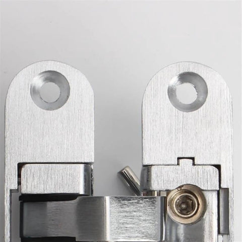 Close-up of 2Pcs 180 Degree Concealed Cross Door Hinges Zinc Alloy Invisible Hinge for Gate Door Cupboard Furniture Hardware Set Left 95x23