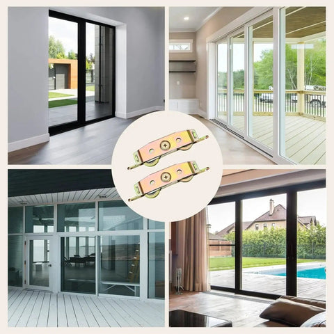 2-Pack Heavy Duty Sliding Door Rollers With Steel Ball Bearing Tandem Wheels For Patio Doors, Universal 1-1/4 Inch Wheel