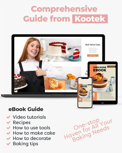 Kootek comprehensive guide with video tutorials and recipes displayed on various devices
