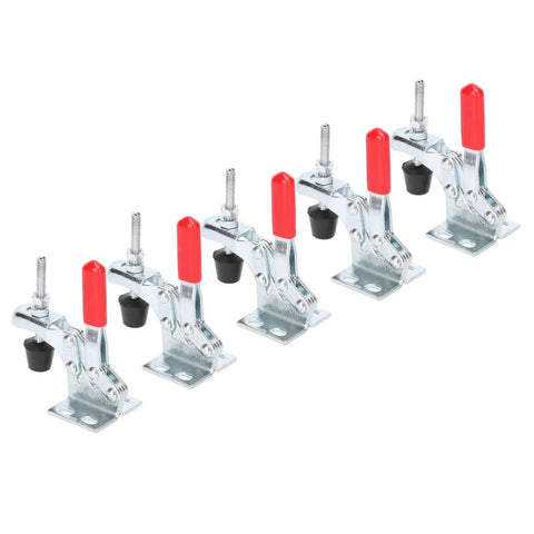 5 Piece Quick Release Toggle Clamp Vertical Fixture Kit With 30 Kg Clamping Force For Secure No Slip Workholding shown in a row