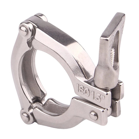 Stainless steel 1.5 in tri-clamp sanitary clamp, three-segment clover style, 304 grade