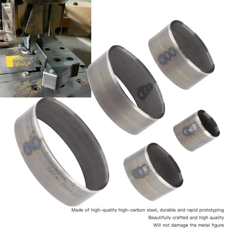 5 Piece Leather Hole Punch Set With Oval Dies, high-carbon steel, close-up of oval dies in various sizes for crafting