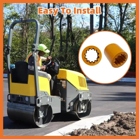 Two orange flexible coupling sleeves for Wacker Neuson RD880, RD11, RD12-90, RD16-100 rollers.