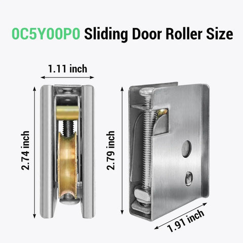Patio Sliding Door Roller 1-1/2 Inch Steel Ball Bearing Replacement Kit For Most Sliding Doors Premium Stainless Steel